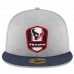 Men's Houston Texans New Era Heather Gray/Navy 2018 NFL Sideline Road Official 59FIFTY Fitted Hat 3058403